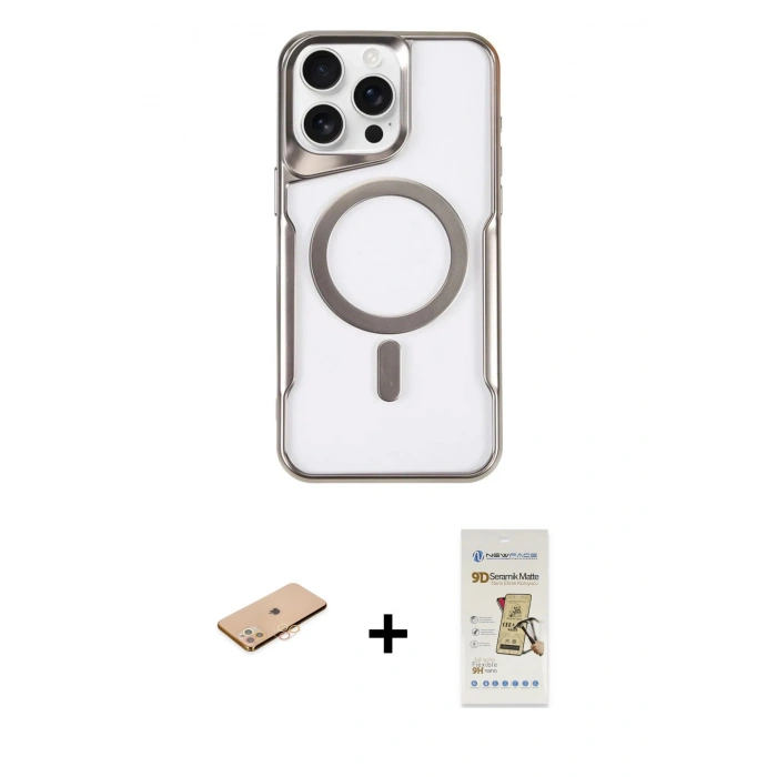 MARSİLYAN™- iPhone 11 Pro Max Kılıf Yadigar Klasik Özel Seri - Siyah Mat Seramik Nano Ekran Koruyucu + Renkli Kamera Lens Koruma Cam - TU
