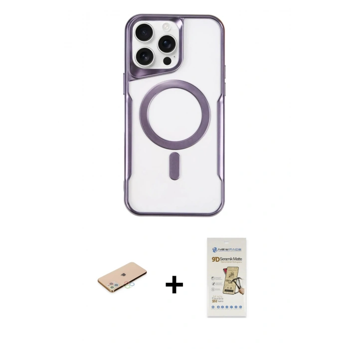 MARSİLYAN™- iPhone 11 Pro Max Kılıf Yadigar Klasik Özel Seri - Siyah Mat Seramik Nano Ekran Koruyucu + Renkli Kamera Lens Koruma Cam - MI