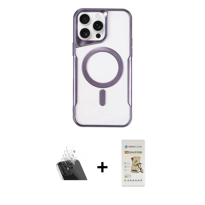 MARSİLYAN™- iPhone 11 Pro Max Kılıf Yadigar Klasik Özel Seri - Siyah Mat Seramik Nano Ekran Koruyucu + Şeffaf Kamera Lens Koruma Cam