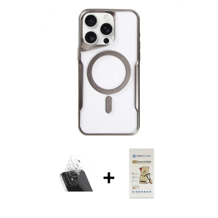 MARSİLYAN™- iPhone 11 Pro Max Kılıf Yadigar Klasik Özel Seri - Siyah Mat Seramik Nano Ekran Koruyucu + Şeffaf Kamera Lens Koruma Cam