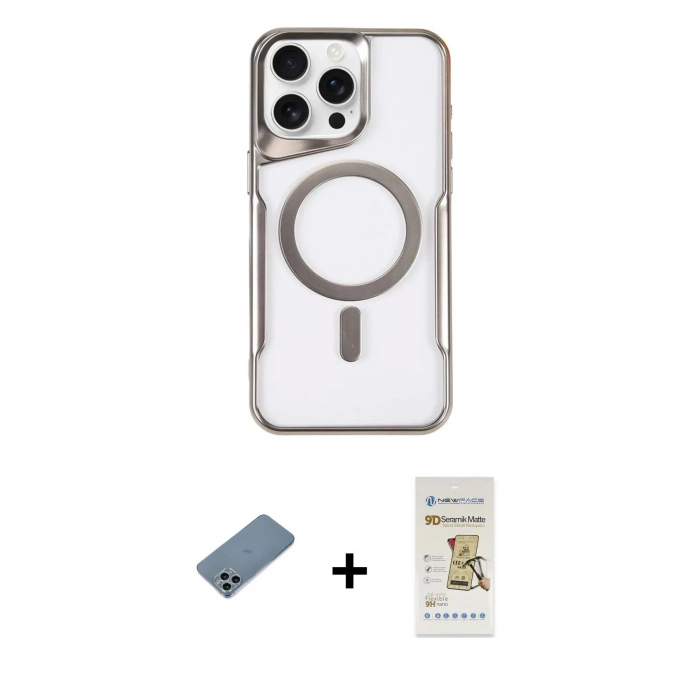 MARSİLYAN™- iPhone 11 Pro Max Kılıf Yadigar Klasik Özel Seri - Siyah Mat Seramik Nano Ekran Koruyucu + Shine Kamera Lens Koruma Cam - SABE