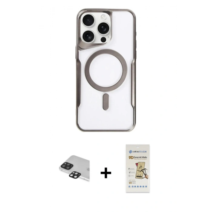 MARSİLYAN™- iPhone 11 Pro Max Kılıf Yadigar Klasik Özel Seri - Siyah Mat Seramik Nano Ekran Koruyucu + Pers Alüminyum Kamera Lens - SH