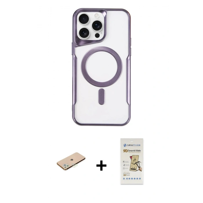 MARSİLYAN™- iPhone 11 Pro Max Kılıf Yadigar Klasik Özel Seri - Siyah Mat Seramik Nano Ekran Koruyucu + Renkli Kamera Lens Koruma Cam - YL