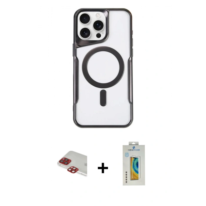 MARSİLYAN™- iPhone 11 Pro Max Kılıf Yadigar Klasik Özel Seri - Siyah Polymer Nano Ekran Koruyucu + Pers Alüminyum Kamera Lens - KI