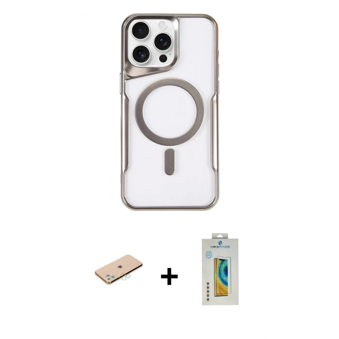 MARSİLYAN™- iPhone 11 Pro Max Kılıf Yadigar Klasik Özel Seri - Siyah Polymer Nano Ekran Koruyucu + Renkli Kamera Lens Koruma Cam - MI