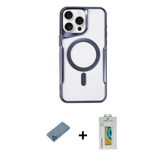 MARSİLYAN™- iPhone 11 Pro Max Kılıf Yadigar Klasik Özel Seri - Siyah Polymer Nano Ekran Koruyucu + Shine Kamera Lens Koruma Cam - MI