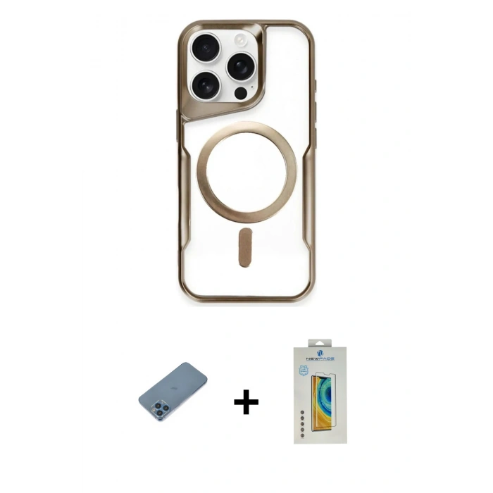 MARSİLYAN™- iPhone 11 Pro Max Kılıf Yadigar Klasik Özel Seri - Siyah Polymer Nano Ekran Koruyucu + Shine Kamera Lens Koruma Cam - MI