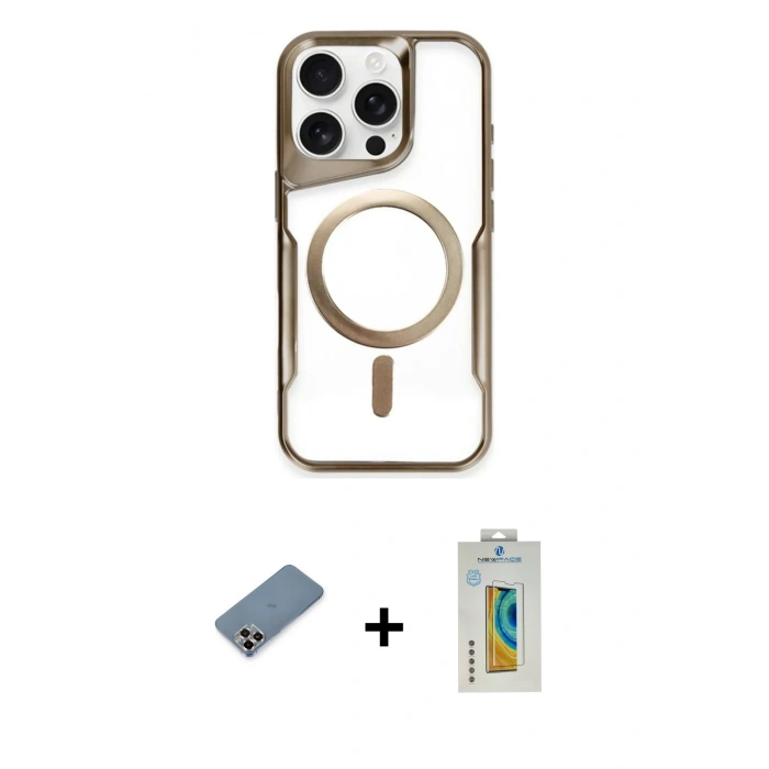 MARSİLYAN™- iPhone 11 Pro Max Kılıf Yadigar Klasik Özel Seri - Siyah Polymer Nano Ekran Koruyucu + Metal Kamera Lens Koruma Cam - MR