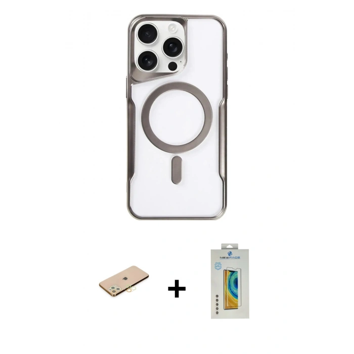 MARSİLYAN™- iPhone 11 Pro Max Kılıf Yadigar Klasik Özel Seri - Siyah Polymer Nano Ekran Koruyucu + Renkli Kamera Lens Koruma Cam - SI
