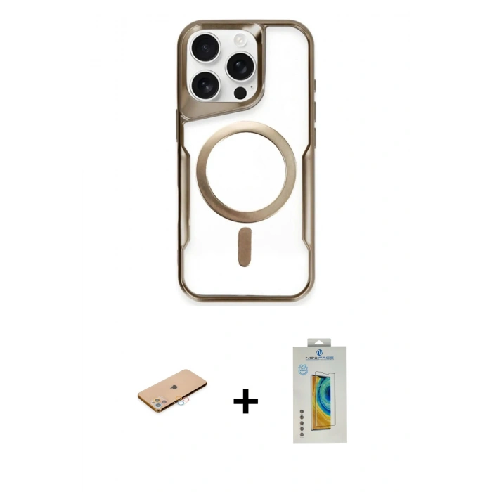 MARSİLYAN™- iPhone 11 Pro Max Kılıf Yadigar Klasik Özel Seri - Siyah Polymer Nano Ekran Koruyucu + Renkli Kamera Lens Koruma Cam - PE