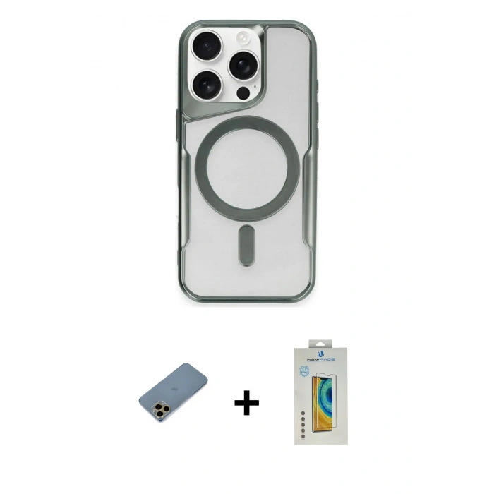 MARSİLYAN™- iPhone 11 Pro Max Kılıf Yadigar Klasik Özel Seri - Siyah Polymer Nano Ekran Koruyucu + Shine Kamera Lens Koruma Cam - GD