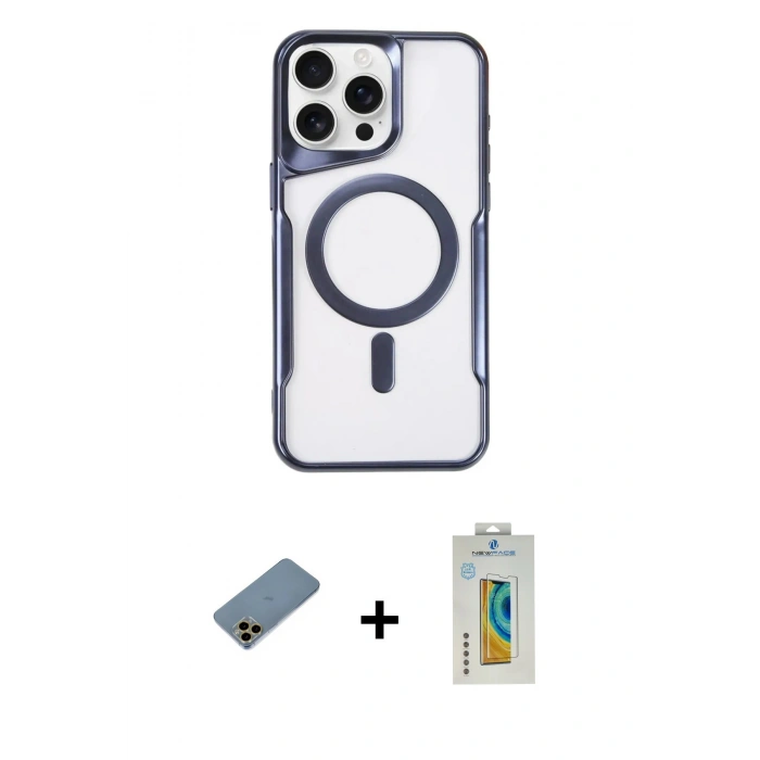 MARSİLYAN™- iPhone 11 Pro Max Kılıf Yadigar Klasik Özel Seri - Siyah Polymer Nano Ekran Koruyucu + Shine Kamera Lens Koruma Cam - GD