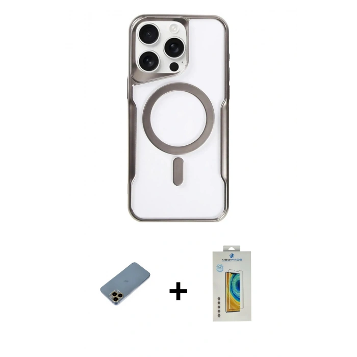 MARSİLYAN™- iPhone 11 Pro Max Kılıf Yadigar Klasik Özel Seri - Siyah Polymer Nano Ekran Koruyucu + Shine Kamera Lens Koruma Cam - GD