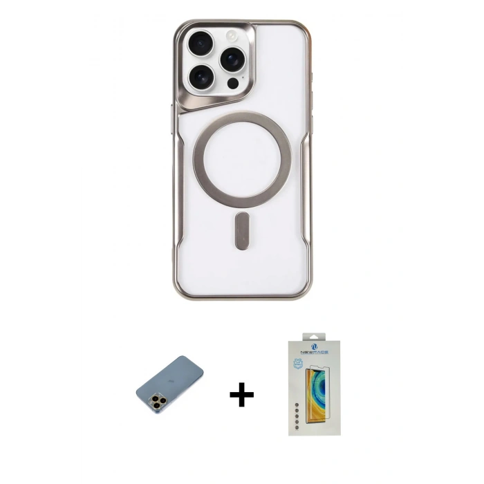 MARSİLYAN™- iPhone 11 Pro Max Kılıf Yadigar Klasik Özel Seri - Siyah Polymer Nano Ekran Koruyucu + Shine Kamera Lens Koruma Cam - GD