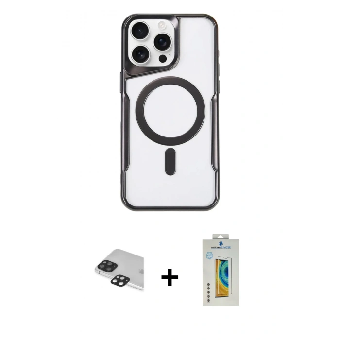 MARSİLYAN™- iPhone 11 Pro Max Kılıf Yadigar Klasik Özel Seri - Siyah Polymer Nano Ekran Koruyucu + Pers Alüminyum Kamera Lens - SH