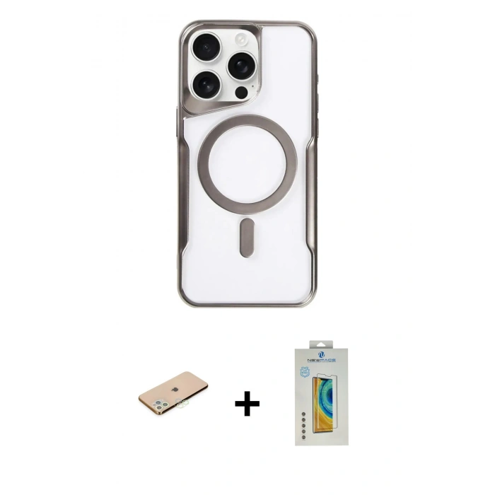 MARSİLYAN™- iPhone 11 Pro Max Kılıf Yadigar Klasik Özel Seri - Siyah Polymer Nano Ekran Koruyucu + Renkli Kamera Lens Koruma Cam - YL