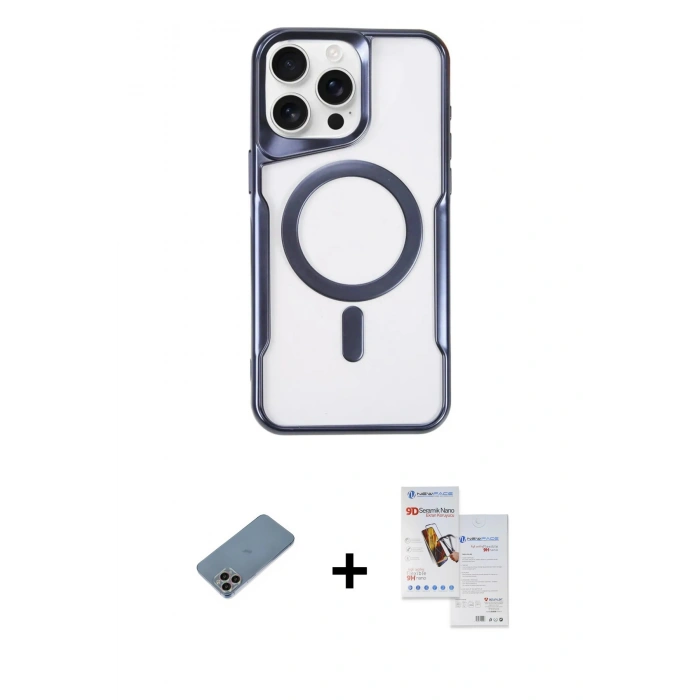 MARSİLYAN™- iPhone 11 Pro Max Kılıf Yadigar Klasik Özel Seri - Siyah Seramik Nano Ekran Koruyucu + Shine Kamera Lens Koruma Cam - GI