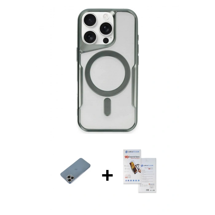 MARSİLYAN™- iPhone 11 Pro Max Kılıf Yadigar Klasik Özel Seri - Siyah Seramik Nano Ekran Koruyucu + Shine Kamera Lens Koruma Cam - GI