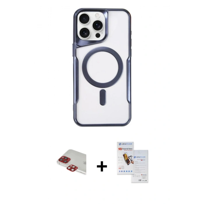 MARSİLYAN™- iPhone 11 Pro Max Kılıf Yadigar Klasik Özel Seri - Siyah Seramik Nano Ekran Koruyucu + Pers Alüminyum Kamera Lens - KI