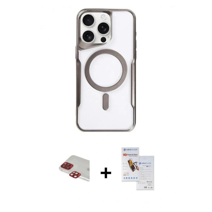 MARSİLYAN™- iPhone 11 Pro Max Kılıf Yadigar Klasik Özel Seri - Siyah Seramik Nano Ekran Koruyucu + Pers Alüminyum Kamera Lens - KI
