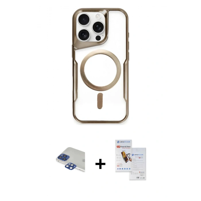 MARSİLYAN™- iPhone 11 Pro Max Kılıf Yadigar Klasik Özel Seri - Siyah Seramik Nano Ekran Koruyucu + Lacivert Pers Alüminyum Kamera Lens