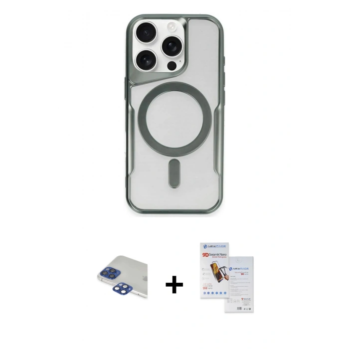 MARSİLYAN™- iPhone 11 Pro Max Kılıf Yadigar Klasik Özel Seri - Siyah Seramik Nano Ekran Koruyucu + Lacivert Pers Alüminyum Kamera Lens