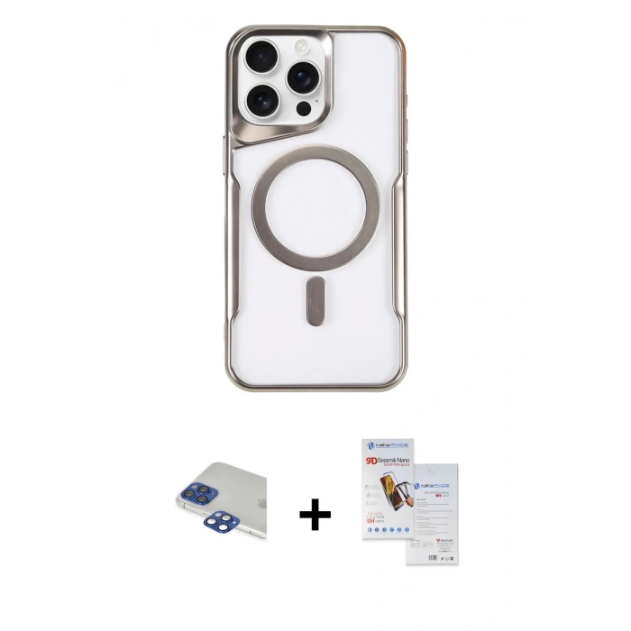 MARSİLYAN™- iPhone 11 Pro Max Kılıf Yadigar Klasik Özel Seri - Siyah Seramik Nano Ekran Koruyucu + Lacivert Pers Alüminyum Kamera Lens