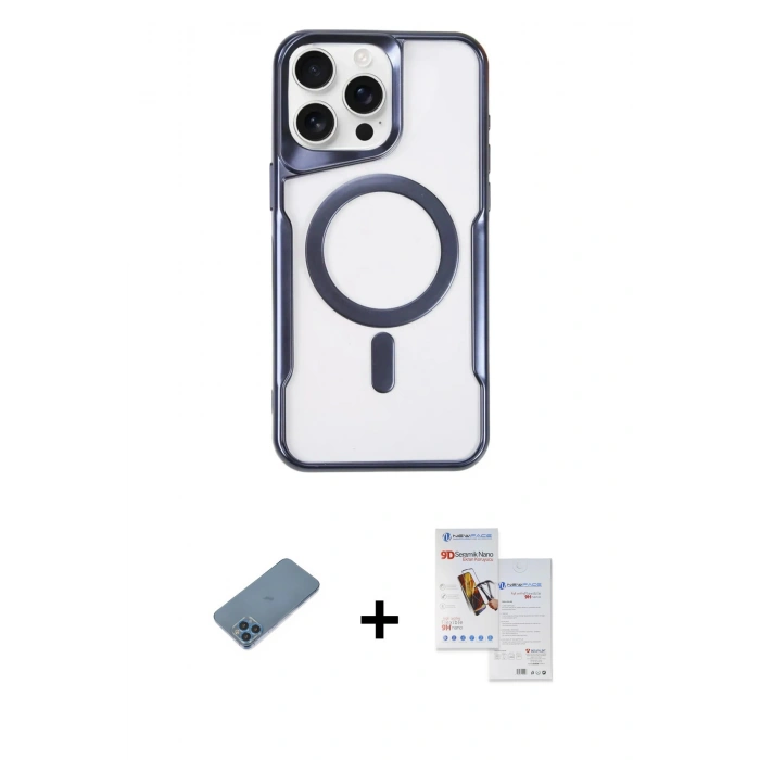 MARSİLYAN™- iPhone 11 Pro Max Kılıf Yadigar Klasik Özel Seri - Siyah Seramik Nano Ekran Koruyucu + Shine Kamera Lens Koruma Cam - MI