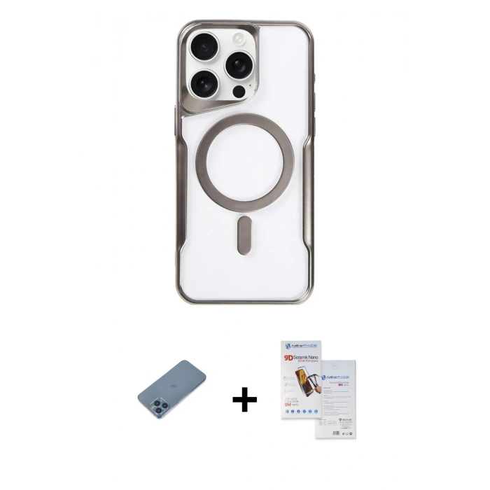 MARSİLYAN™- iPhone 11 Pro Max Kılıf Yadigar Klasik Özel Seri - Siyah Seramik Nano Ekran Koruyucu + Shine Kamera Lens Koruma Cam - MI