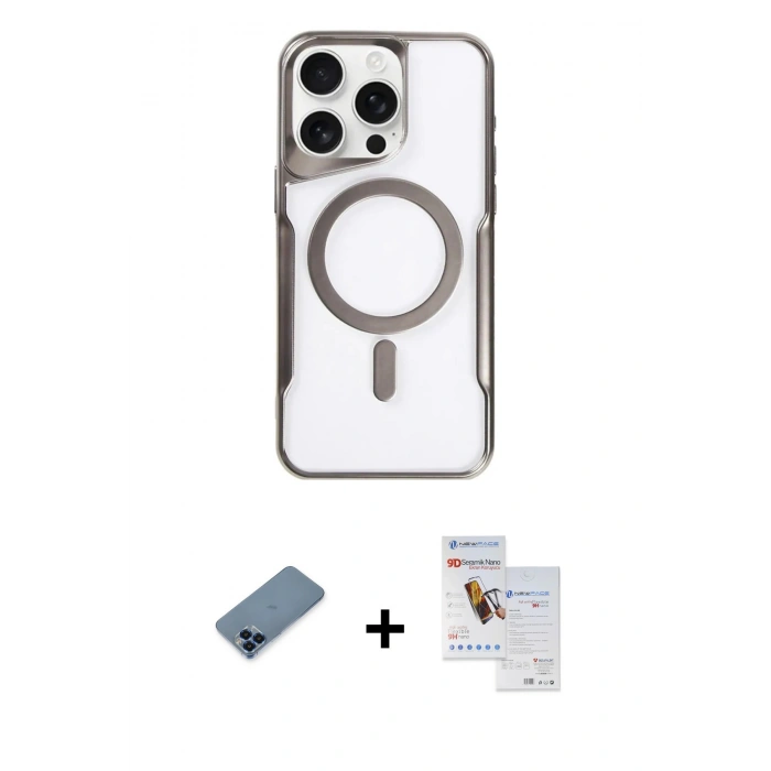 MARSİLYAN™- iPhone 11 Pro Max Kılıf Yadigar Klasik Özel Seri - Siyah Seramik Nano Ekran Koruyucu + Metal Kamera Lens Koruma Cam - MI