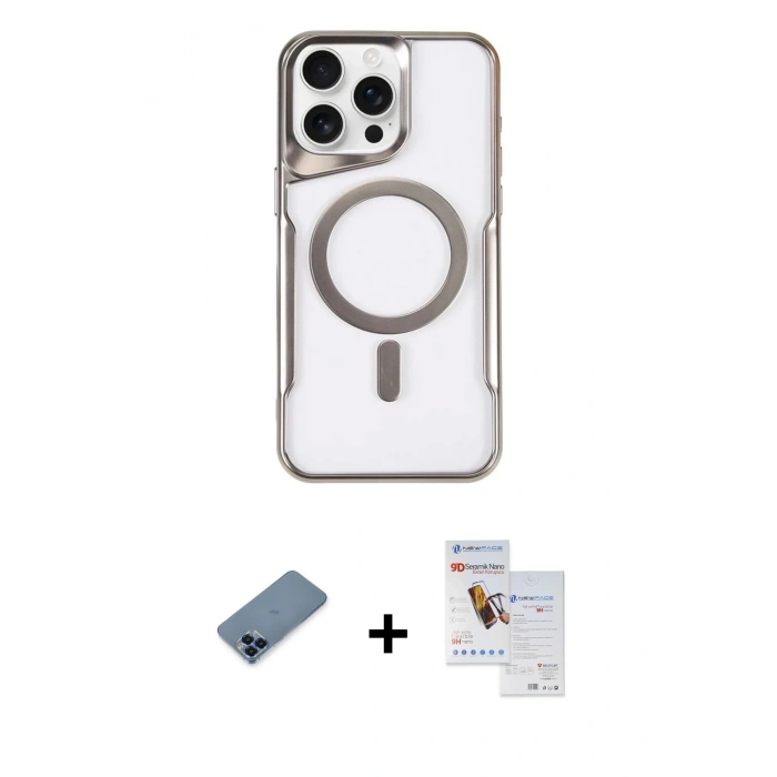MARSİLYAN™- iPhone 11 Pro Max Kılıf Yadigar Klasik Özel Seri - Siyah Seramik Nano Ekran Koruyucu + Metal Kamera Lens Koruma Cam - MI