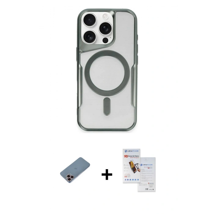 MARSİLYAN™- iPhone 11 Pro Max Kılıf Yadigar Klasik Özel Seri - Siyah Seramik Nano Ekran Koruyucu + Shine Kamera Lens Koruma Cam - PE