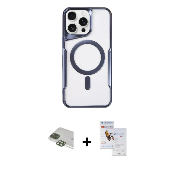MARSİLYAN™- iPhone 11 Pro Max Kılıf Yadigar Klasik Özel Seri - Siyah Seramik Nano Ekran Koruyucu + Pers Alüminyum Kamera Lens - YL