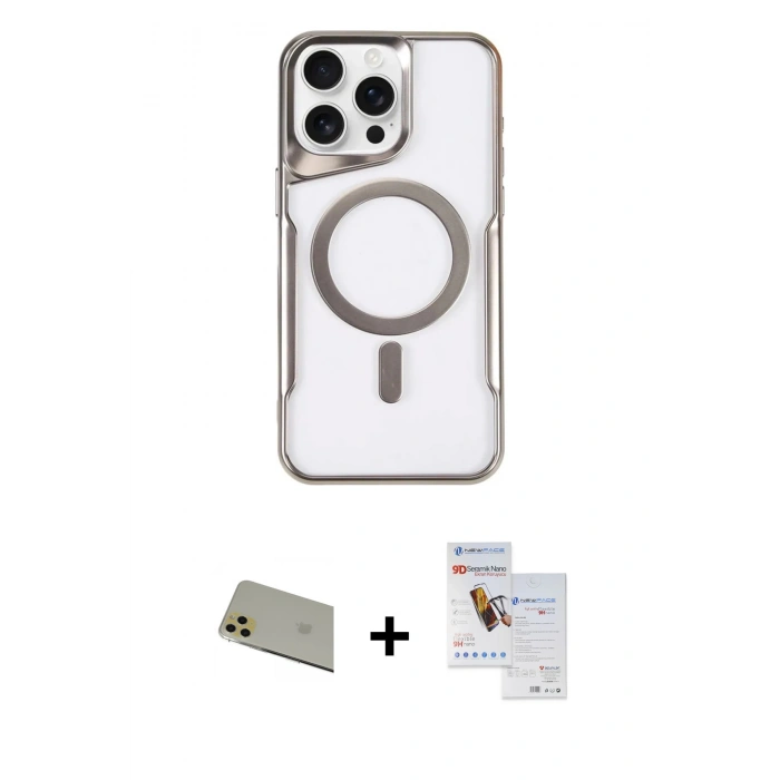 MARSİLYAN™- iPhone 11 Pro Max Kılıf Yadigar Klasik Özel Seri - Siyah Seramik Nano Ekran Koruyucu + Rainbow Kamera Lens Koruma Cam - GD