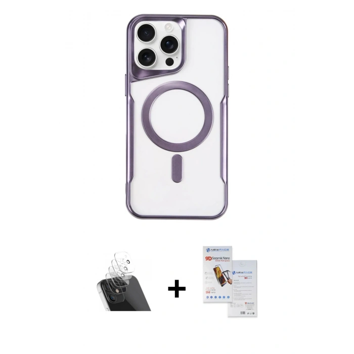 MARSİLYAN™- iPhone 11 Pro Max Kılıf Yadigar Klasik Özel Seri - Siyah Seramik Nano Ekran Koruyucu + Şeffaf Kamera Lens Koruma Cam