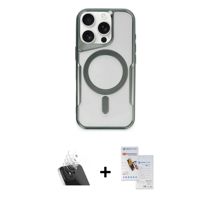 MARSİLYAN™- iPhone 11 Pro Max Kılıf Yadigar Klasik Özel Seri - Siyah Seramik Nano Ekran Koruyucu + Şeffaf Kamera Lens Koruma Cam