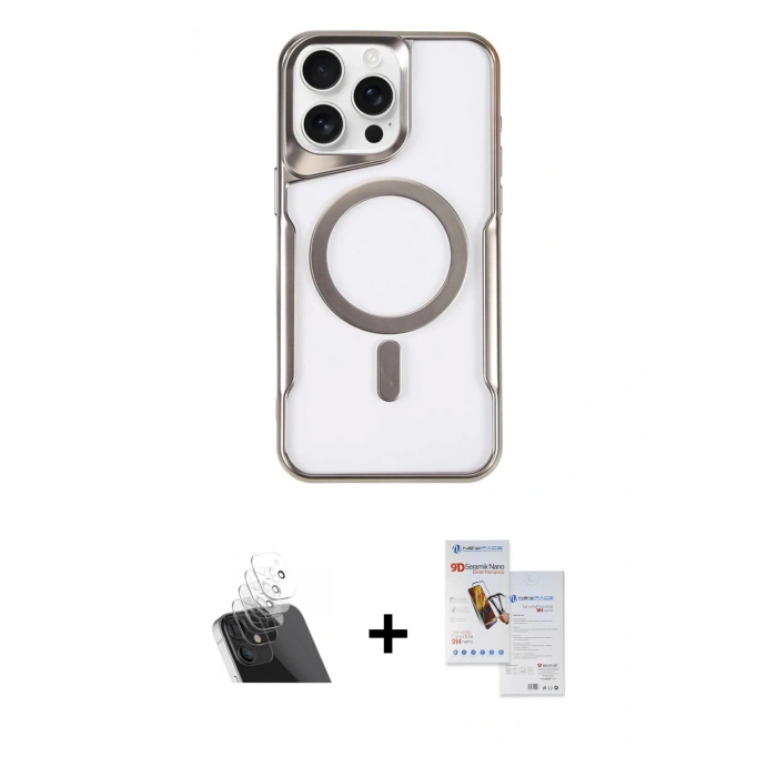 MARSİLYAN™- iPhone 11 Pro Max Kılıf Yadigar Klasik Özel Seri - Siyah Seramik Nano Ekran Koruyucu + Şeffaf Kamera Lens Koruma Cam