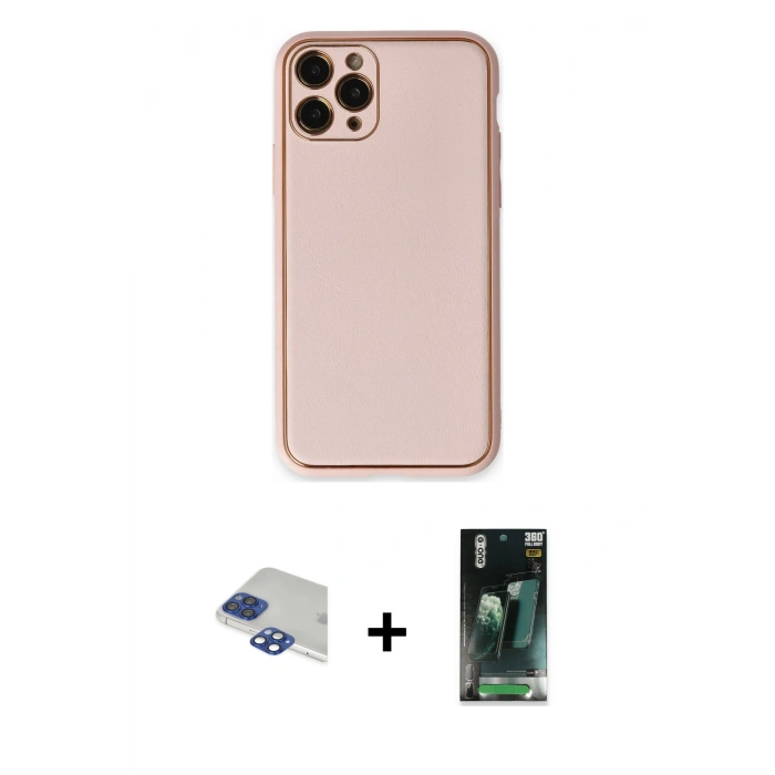 MARSİLYAN™- iPhone 11 Pro Max Kılıf Yadigar Klasik - Şeffaf 360 Full Body Arka Koruyucu + Pers Alüminyum Kamera Lens - LT