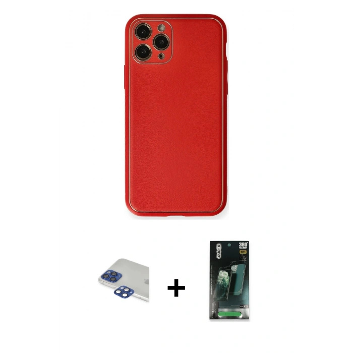 MARSİLYAN™- iPhone 11 Pro Max Kılıf Yadigar Klasik - Şeffaf 360 Full Body Arka Koruyucu + Pers Alüminyum Kamera Lens - LT