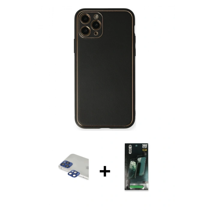 MARSİLYAN™- iPhone 11 Pro Max Kılıf Yadigar Klasik - Şeffaf 360 Full Body Arka Koruyucu + Pers Alüminyum Kamera Lens - LT