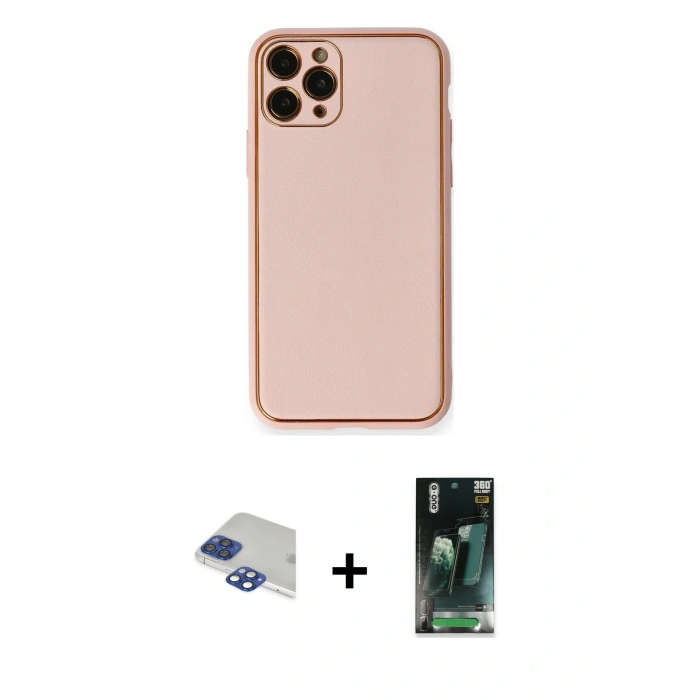 MARSİLYAN™- iPhone 11 Pro Max Kılıf Yadigar Klasik - Şeffaf 360 Full Body Arka Koruyucu + Pers Alüminyum Kamera Lens - LT