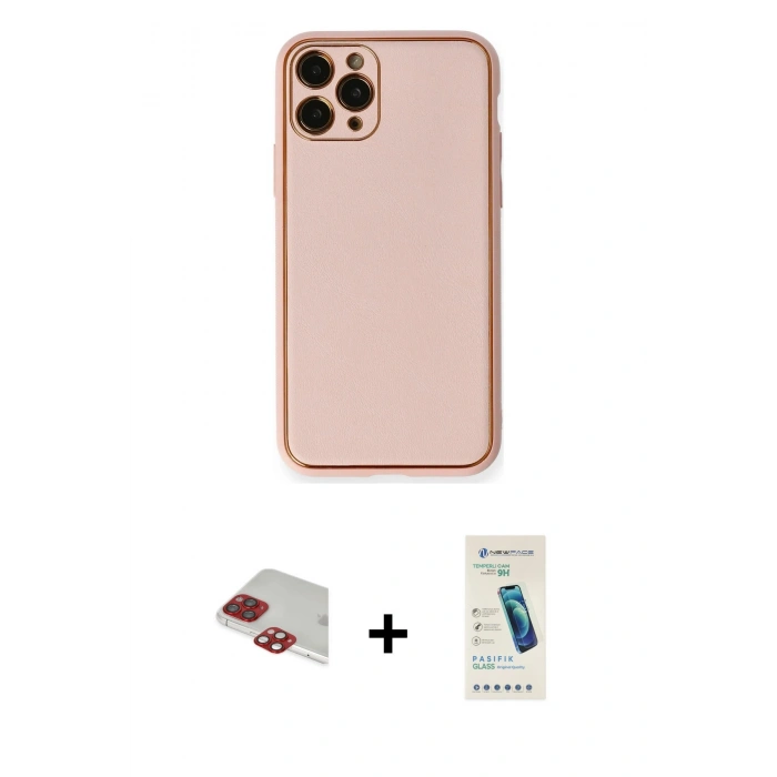 MARSİLYAN™- iPhone 11 Pro Max Kılıf Yadigar Klasik - Şeffaf Pasifik Cam Ekran Koruyucu + Pers Alüminyum Kamera Lens - KI