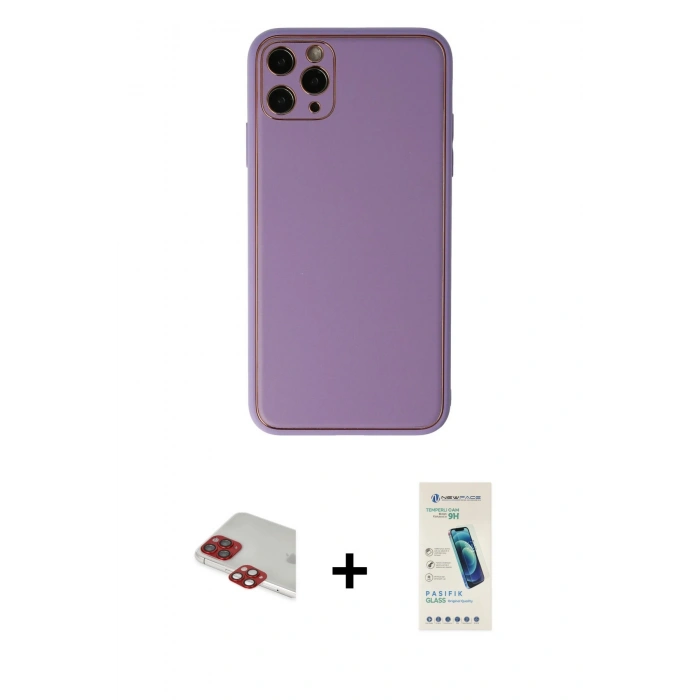 MARSİLYAN™- iPhone 11 Pro Max Kılıf Yadigar Klasik - Şeffaf Pasifik Cam Ekran Koruyucu + Pers Alüminyum Kamera Lens - KI