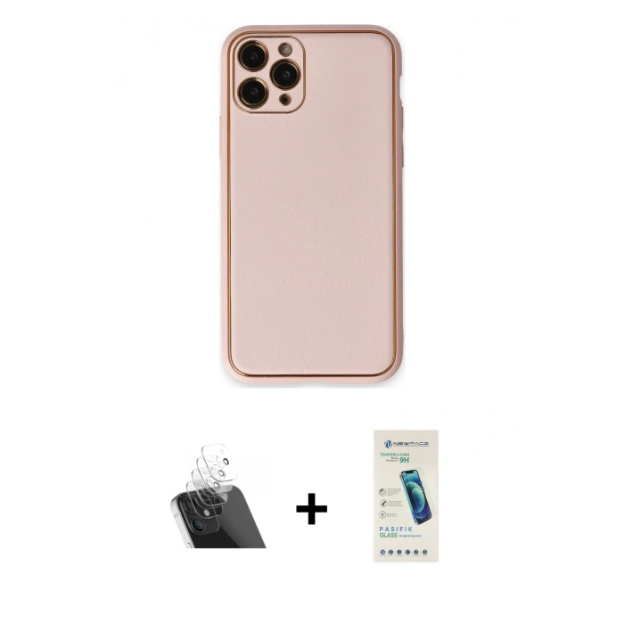MARSİLYAN™- iPhone 11 Pro Max Kılıf Yadigar Klasik - Şeffaf Pasifik Cam Ekran Koruyucu + Kamera Lens Koruma Cam - SF