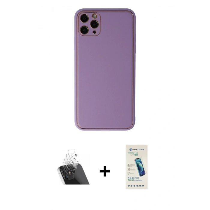 MARSİLYAN™- iPhone 11 Pro Max Kılıf Yadigar Klasik - Şeffaf Pasifik Cam Ekran Koruyucu + Kamera Lens Koruma Cam - SF