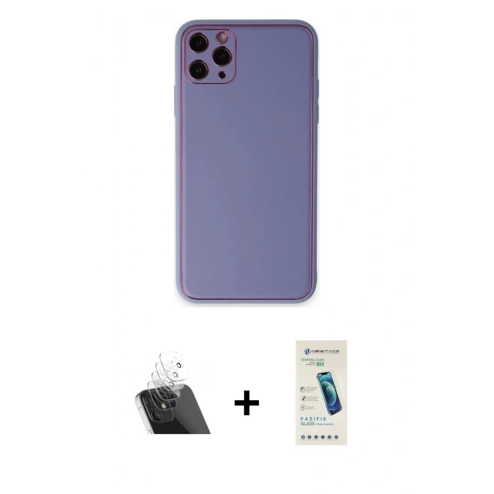 MARSİLYAN™- iPhone 11 Pro Max Kılıf Yadigar Klasik - Şeffaf Pasifik Cam Ekran Koruyucu + Kamera Lens Koruma Cam - SF