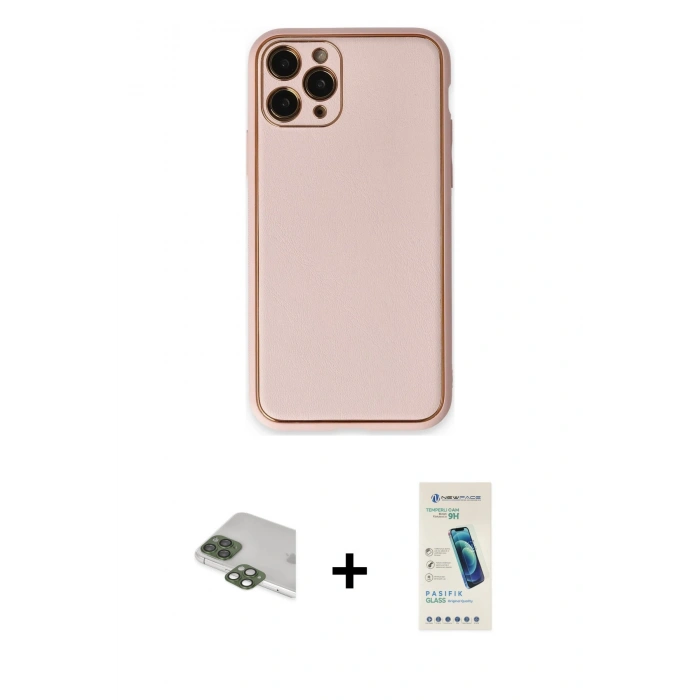 MARSİLYAN™- iPhone 11 Pro Max Kılıf Yadigar Klasik - Şeffaf Pasifik Cam Ekran Koruyucu + Pers Alüminyum Kamera Lens - YL