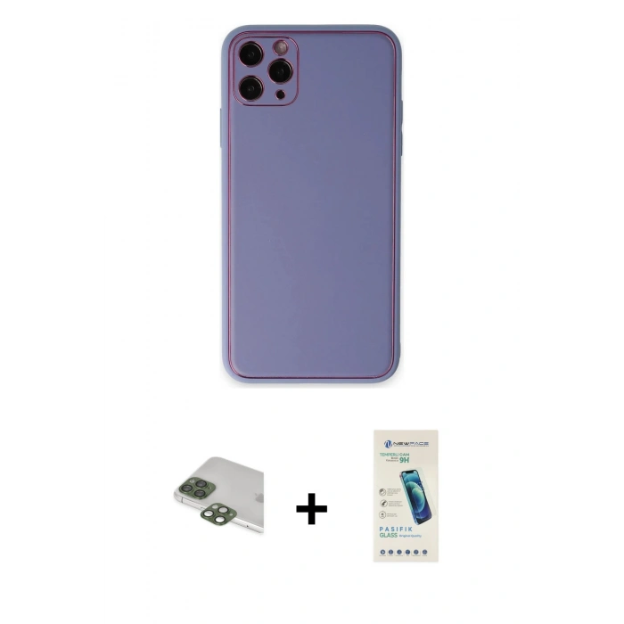 MARSİLYAN™- iPhone 11 Pro Max Kılıf Yadigar Klasik - Şeffaf Pasifik Cam Ekran Koruyucu + Pers Alüminyum Kamera Lens - YL