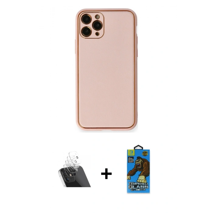 MARSİLYAN™- iPhone 11 Pro Max Kılıf Yadigar Klasik - Siyah 18D Cam Ekran Koruyucu + Kamera Lens Koruma Cam - SF