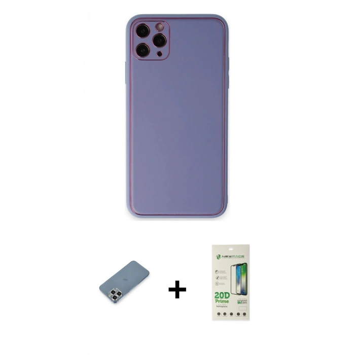 MARSİLYAN™- iPhone 11 Pro Max Kılıf Yadigar Klasik - Siyah 20D Premium Cam Ekran Koruyucu + Metal Kamera Lens Koruma Cam - GS